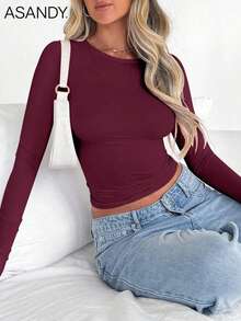 三件套女士简约时尚长袖打底衫，秋冬休闲春季 - 彩色 - 查看 5