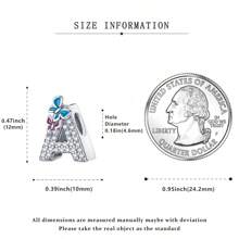 Easvnya Silver Butterfly Cubic Zirconia Letter A-Z Pendant, Suitable For Handmade Bracelet Necklace Minimalist Fashionable Jewelry DIY, Women Birthday Party Gift