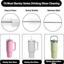 5件装304不锈钢吸管刷适用于杯子、水壶、管道、键盘、多用途清洁刷 - 白色 - 查看 6