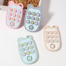 Baby Silicone Squeeze Teether, Infant Chewable High Temperature Sterilizable Pacifier Teething Toy - Multicolor - View 1