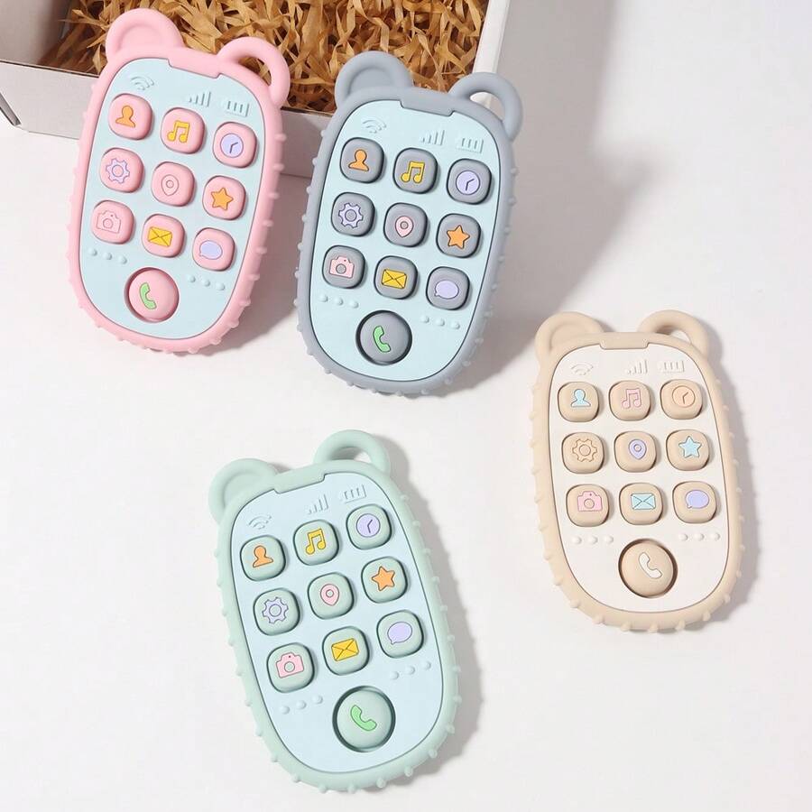 Baby Silicone Squeeze Teether, Infant Chewable High Temperature Sterilizable Pacifier Teething Toy - Multicolor - View 1