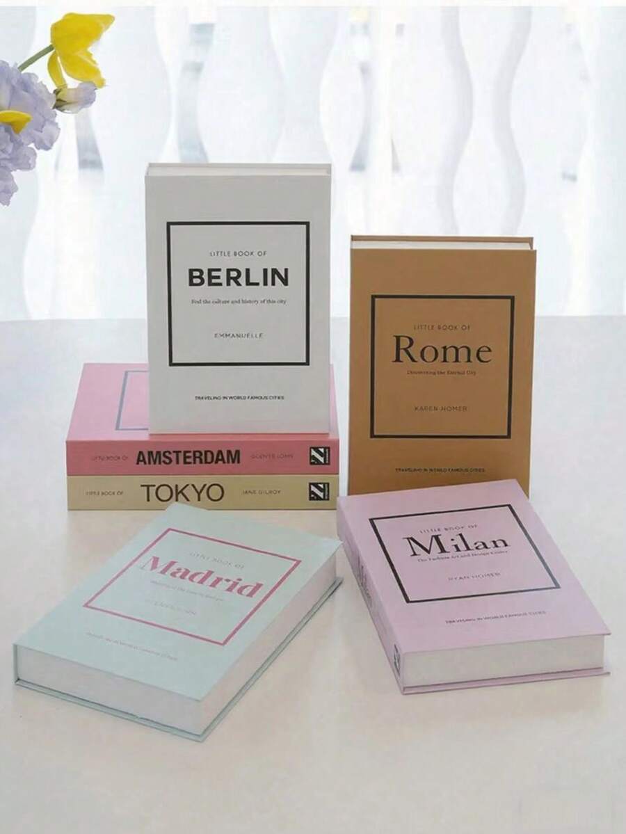 1 cái/3 cái Đồ trang trí sách giả tối giản, Đồ trang trí sách giả phong cách thành phố hiện đại, Sách giả phong cách Bắc Âu cho phòng khách, nhà ở, quán cà phê, trưng bày, đạo cụ chụp ảnh