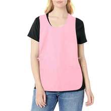 4 件男女通用无袖围裙，带 2 个口袋，防水防污，适用于厨房、家庭清洁、居家、沙龙、烹饪、烘焙 - 彩色 - 查看 2