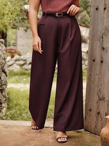 Anewsta 大码女式休闲阔腿裤，时尚办公室/通勤裤，新年毕业季、返校季、女教师装 - 查看 6