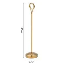 创意不锈钢圆形照片夹座位卡座桌号夹便签夹纸牌座生日婚礼派对 - 彩色 - 查看 12