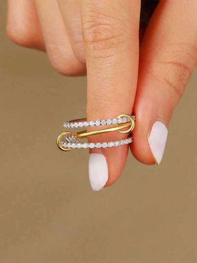 3pcs 925 Sterling Silver Women's Classic Full Zirconia Crown Ring Set, Vintage Style, Exquisite Jewelry, Suitable As Gift Or Accessory