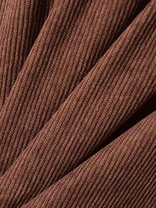 Vihyde 2 pezzi/Set Vestito in velluto a coste con volant e gilet in pelliccia per ragazze, Autunno/Inverno