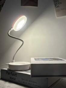 360° Adjustable Gooseneck Design USB Lamp With 3-Color Dimming (White/Neutral/Warm Light), Multifunctional As Phone Holder, LED Eye-Care Desk Lamp For Office, Study, Home, Bedroom