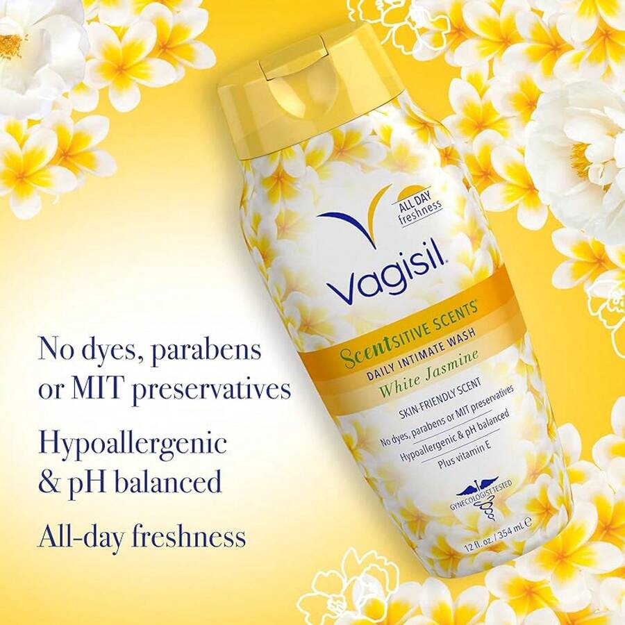 Feminine Wash For Intimate Area Hygiene, Scentsitive Scents, PH Balanced And Gynecologist Tested, White Jasmine, 12 Oz (Pack Of 1) - 1 - View 1
