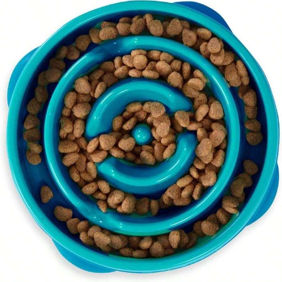 Outward Hound Fun Feeder Slo Bowl, Medium Slow Feeder Dog Bowl, 2 Cups, Turquoise - ColourH - 查看 1