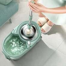 Spin Mop Complete System - Bucket With Wringer & 2 Extra Microfiber Mops (Ideal For Floor Cleaning) - 綠色 - 查看 8