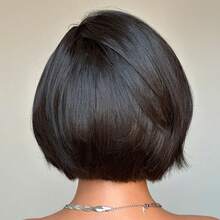 13x4 Lace Frontal Free Part Straight Short Bob Wigs Human Hair 1B# Color 13x4 Transparent Lace Malaysian Remy Human Hair With Pre Plucked Natural Hairline 10 Inch Human Hair Wigs For Women's Holiday Party Daily Wear Music Festival Mother's Day Carnival Valentine's Day Halloween All Saints' Day Christmas Day Cosplay Spring Summer Autumn Winter Local Warehouse Wear And GO New Product Discounts Wigs For Women - màu đen - Xem 5