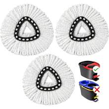 HOMEXCEL Mop Replacement Heads Compatible With O-Cedar EasyWring Spin Mops 3 Pack-Washable Microfiber Spin Head Refills-Easy Cleaning Mop Head Replacement - trắng - Xem 1