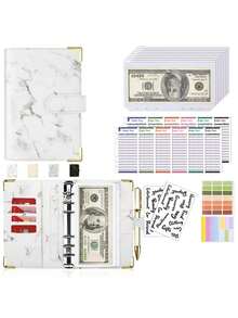 1 Juego de Carpeta Presupuestaria A6 con Bolsillo con Cremallera, Carpeta de Hojas Sueltas para Ahorrar Dinero, Organizador Financiero, Cuaderno de Reto de Ahorro (con Sobre), Cuaderno de Presupuesto, Planificador de Presupuesto con Sobres de Efectivo - Unitalla - Ver 17