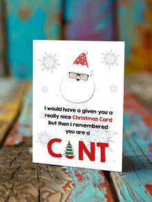 1 张有趣的圣诞贺卡，带信封、模仿圣诞老人眼镜和雪花设计，“最伟大的礼物”空白内页贺卡，适合节日礼物 - 彩色 - 查看 9