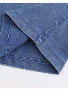 Jesus Above All Else Patterned T-Shirt-Unisex Christian Easter Shirt, Gray Cotton T-Shirt With Bold White Letters, Casual Round Neck, Perfect Gift For Men And Women, 230 Grams Of Medium Thickness. - Xanh đậm - Xem 4