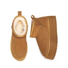 Women's Wide-Lasting Thick-Soled Snow Boots Are Fashionable And Comfortable For Commuting And Suitable For Daily Wear Autumn And Winter Boots - màu nâu đỏ - Xem 4