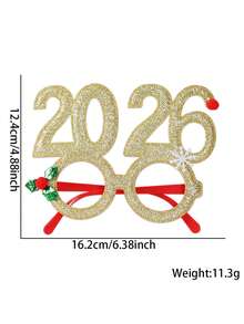 4/3/2/1件装 2026新年眼镜，2026新年眼镜，创意新年派对拍照道具，新年活动数字眼镜 - 彩色 - 查看 6