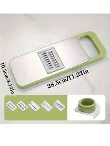 七合一多功能切片机、切丝机、蔬菜捣碎机，不锈钢可互换刀片，适用于切片、切丝、切块土豆、胡萝卜、黄瓜等