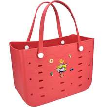 Multi-Size Rubber Women's Beach Bag, EVA Waterproof And Durable Shoulder Tote Bag, Fashionable And Casual, A Lightweight Handbag And Shopping Bag With Multiple Colors Available, Suitable For Beach, Swimming Pool, Vacation Travel - Large/Medium/Small - 彩色 - 查看 8