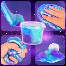 Set de 8-28 piezas de mini slimes, slime pre-hecho azul y morado, rellenos sueltos para fiestas de slime, paquetes de slime galaxy elásticos y no pegajosos, ideal para el Día de San Valentín, cumpleaños, Navidad, relleno de cestas de Pascua
