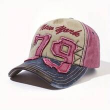 A Women's 79 New York Baseball Hat - Adjustable Quick Buckle Design, Breathable And Durable Fabric, Embroidered "79" Pattern, Suitable For Outdoor Activities, Casual Headwear | Sports Style Baseball Hat | Adjustable Hat - Rượu gạo hải quân đỏ - Xem 9