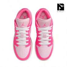 Nike Dunk Low 女童运动鞋 Heritage 皮革加垫舒适耐用抓地力白粉色激光紫红色 FB9109-102 - 白色/雷射紫紅色 - 查看 3