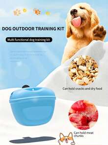 1pc Silicone Training Snack Bag With Auto-Close, Portable Pet Dog Treat Pouch For Outdoor Activities, Suitable For Dog Owners, Sturdy Zipper Closure, Convenient Open Design, Random Color - Multicolor - View 3