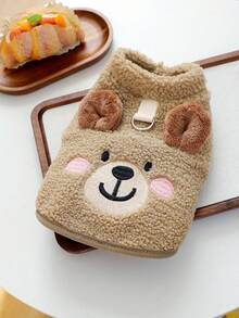 1pc Pet Clothes Dog Cat Apparel Clothing Small Dog Puppy Cute Pet Clothes Dog Apparel Clothing Small Dog Autumn Winter Warm Comfortable Fleece Vest - Little Bear - Multicolor - View 4