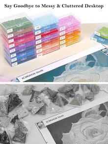 New 15 Set Of Diamond Art Storage, Diamond Tray With Storage Drawer, Diamond Art Accessories 2 In 1 For Storage And Alignment Of Diamond Designs, DIY Hand-Created Art Gifts, Holiday Gifts, Surprise Gifts