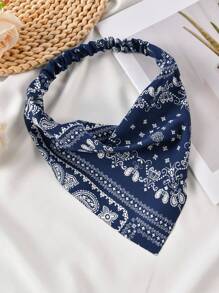 1件2025复古发带，均码，装饰布三角发带，弹力三角围巾发带，感恩节女士发饰，优雅发带 - 彩色 - 查看 16