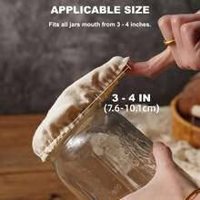 3pcs Elastic Wheat Straw Reusable & Washable Fermentation Jar Lids, Suitable For Sourdough, Kombucha And Kefir - Ideal For Kitchen Organization And Storage