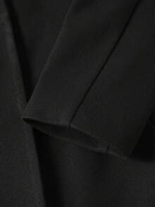 Women's Solid Black Elegant Sexy Long Overcoat, Suitable For Commuting, Office, Dating, Holidays, Parties, Street Photography