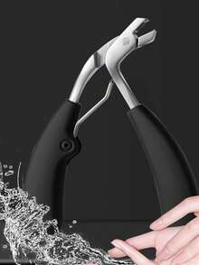 1 pieza Cortaúñas profesional, estilo moderno, hoja de acero inoxidable, cóncavo, boca ancha, anti-salpicaduras, mango largo, recortador curvo para uñas gruesas de los pies, sin fragancia, adecuado para hombres y ancianos - Multicolor - Ver 11