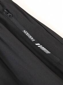 1 buc. Pantaloni sport casual pentru adolescenți și băieți, cu talie elastică, lejeră - Negru - Vizualizare 5