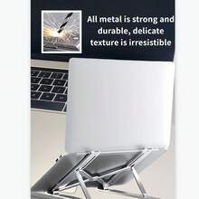 Aluminum Alloy Laptop Stand, Foldable Desktop Adjustable Laptop Holder, Universal Portable Laptop Stand Suitable For All Laptops (Approx. 25cm) - Multicolor - View 3
