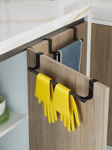 1 buc Suport pentru prosoape pentru ușă de dulap - Cârlig fără perforații, montat pe ușă, potrivit pentru bucătărie, baie și dulapuri - Poate agăța prosoape și cârpe - Instalare ușoară, Organizare bucătărie, Depozitare baie, Accesorii moderne pentru casă