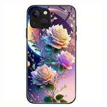 Funda de vidrio para iPhone 17air/16E/15/14/13/12/11 plus, Pro, Promax, X/XS/XR/XSMAX,  Galaxy A03/A03S/A05S/A06/A07/A11/A12/A13/A14/A15/A16/A17/A22/A22/A23/A26/A31/A32/A34/A35/A36/A52/A53/A73, S21/S22/S23/S24/S25 Plus, Ultra, funda de vidrio reflectante, buena sensación al tacto, protección de borde suave, adecuada para hombres y mujeres - Negro - Ver 5