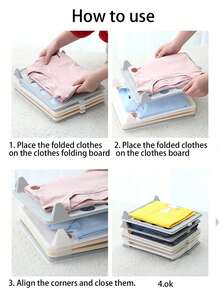 1/5/10pcs Foldable Boards, Wrinkle-Resistant Plastic Wardrobe Storage Boxes, T-Shirt & Shirt Organizer Racks, Suitable For Wardrobe Organization And Storage - Multicolor - View 7