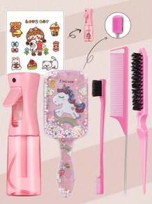 Miniature Cartoon Comb And A Set Of Continuous Spray Bottles With Cartoon Patterns - 4/6/8 Set,Brush,Hair Brushes,Edge Brush,Brush Hair,Hair Comb,Comb Hair,Detangling Brush,Ball Brush,Mini Hair Brush,Hair Brush Set,Wooden Comb,Hair Brush,Hairbrush,Hair Combs,Barber,Hair Tools,Hair Products,Hair Accessories,Slick Back Brush,Hair Care,Hair Comb,Barber Accessories,Comb Hair,Curly Hair Brush,Travel,Hair Stuff,Detangling Brush,Ball Brush,Mini Hair Brush,Hair Accessories,Curly Hair Products,Hairdressing Equipment,Christmas,Barber Accessories,Hair Accessories,Hairdressing,Wooden Comb, Comb, Slick Back Brush, Hairbrush, Edge Brush, Brush Hair, Hair Comb, Hair Brush Set, Comb Hair, Mini Hair Brush, Detangling Brush,Hair Products, Hair Tools, Hair Stuff, Hair Care, Curly Hair Brush, Barber, Barber Accessories, Hairdressing Equipment,Travel Essentials,Hairstyle,Hairdressing - Multicolor - View 15