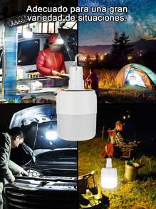 1 Pieza Luz Led Para Tienda De Campaña Recargable Por Usb, Lámpara solar LED con para camping,Súper Brillante Con Gancho Para Colgar, Luz Portátil De Ahorro De Energía Led Con Batería Recargable, Perfecto Para Acampar Al Aire Libre, Pescar, Reparar Coches, Iluminación De Emergencia, Puestos De Mercado Nocturno, luces portátiles para exteriores, accesorios de camping. - Multicolor - Ver 7