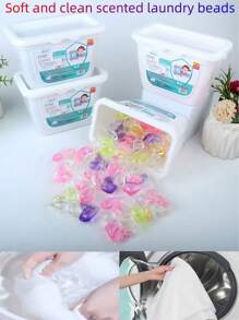 5-In-1 Laundry Detergent Capsules, Fragrance Beads, Fabric Softener, Concentrated Laundry Liquid, Laundry Pearls, Deep Cleaning Stain Removal Laundry Pearls, Long-Lasting Fragrance, Lint Removal, 50pcs 3-In-1 Cherry Blossom Laundry Detergent Capsules, Powerful Cleaning, Softening, Stain Removal Laundry Balls (Random Old/New Version)