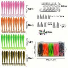 90 Stücke Premium Angelzubehör Set - Paddelschwanz Swimbait, Fischaugen Stopp Perlen, Crankbait Haken - vielseitig für Süß- und Salzwasser, beständiger Edelstahl & Silikon, mit transparenter Aufbewahrungsbox