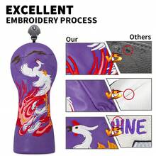 Sarung Putter Kayu Bertema Phoenix yang Cerah - Perlengkapan Pelindung Multi-Lapisan Eksklusif Premium | Ideal Untuk Penggemar Golf & Kolektor Barang Legendaris - Purple - View 6