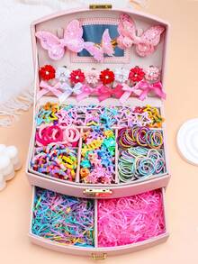 892件/套可爱粉色发饰套装，包含彩色发夹（花朵、蝴蝶、星星款式）和弹力发圈 - 适合女孩和女士，可用于学校、派对、玩耍和日常发型。多种可爱款式激发创意 - 这份礼物让女孩们每天都能开启“美丽发型之旅”。包含发夹、发卡、美发套装、礼物、头部饰品、情人节饰品。 - 彩色 - 查看 12