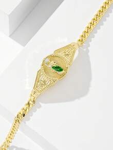 1 pieza Pulsera con forma de corazón de cobre brillante y sencilla, pintada a mano con la imagen amable de la Virgen María, adecuada para regalo, pareja, amigos, mejores amigos, uso diario, festividades y oración en San Valentín