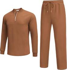 Mens 2 Piece OutfitsMen's 2 Piece Tracksuit Set  Sweatsuit Quarter Zip Jogging Long Sleeve Casual Sports Outfitsmen 2 Piece Set Old Money Men