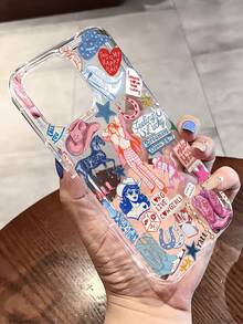 1pc Cowgirl Graphic Transparent TPU Shock-Absorbing Anti-Fall Anti-Fingerprint Phone Case, Suitable For IPhone