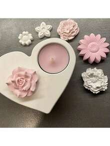 Silicone Heart Candle Holder Mold - DIY Resin & Concrete Casting Moulds, Tealight Holder For Home Decor Crafts