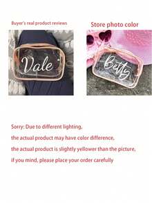 Personalized Makeup Bags, Beach Wedding Gifts, PVC Transparent Makeup Bags, Toiletry Bags, Bridesmaid Gifts, Summer Vacation, Bachelorette Party Multi-Functional,Space-Saving - Multicolor - View 7